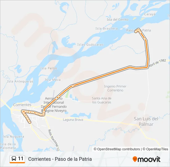 11 Bus Line Map