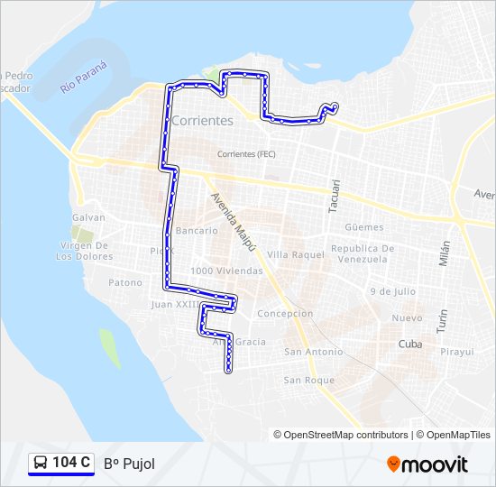 104 C Bus Line Map