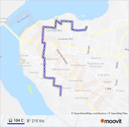 104 C Bus Line Map