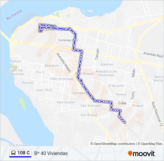 108 C Bus Line Map