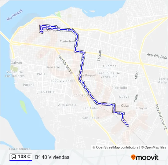108 C Bus Line Map