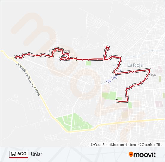Mapa de 6CO de autobús