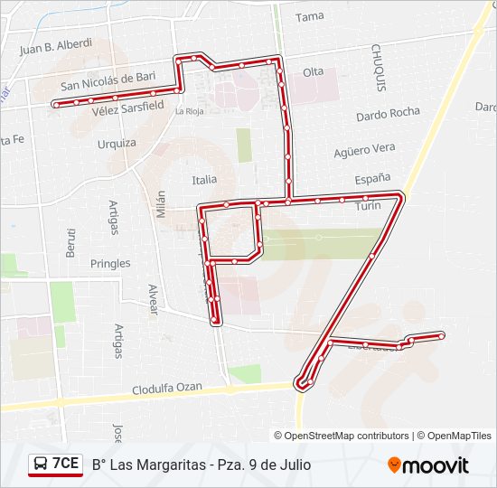 Mapa de 7CE de autobús