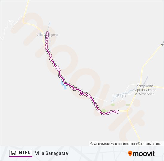 Mapa de INTER de autobús
