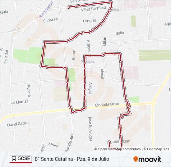 Mapa de 5CSE de autobús