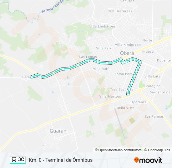 Mapa de 3C de autobús