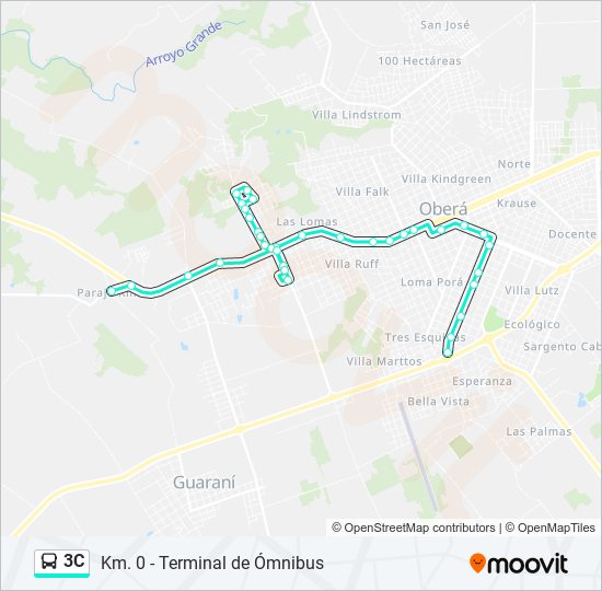 Mapa de 3C de bus