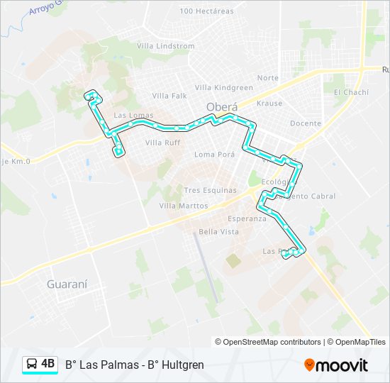 Mapa de 4B de autobús