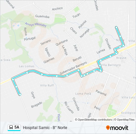 5A bus Line Map