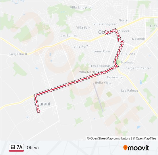 Mapa de 7A de autobús