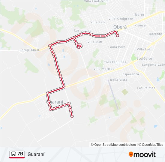 Mapa de 7B de autobús