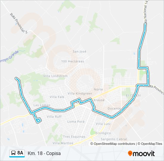 8A bus Line Map