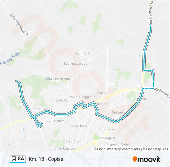 8A Bus Line Map