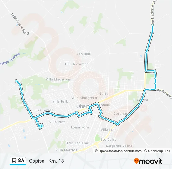8A Bus Line Map