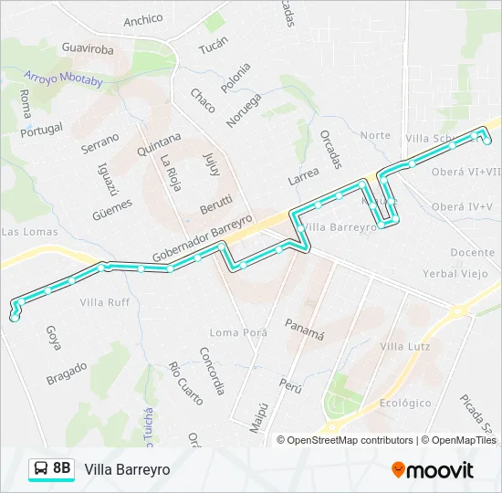 8B Bus Line Map