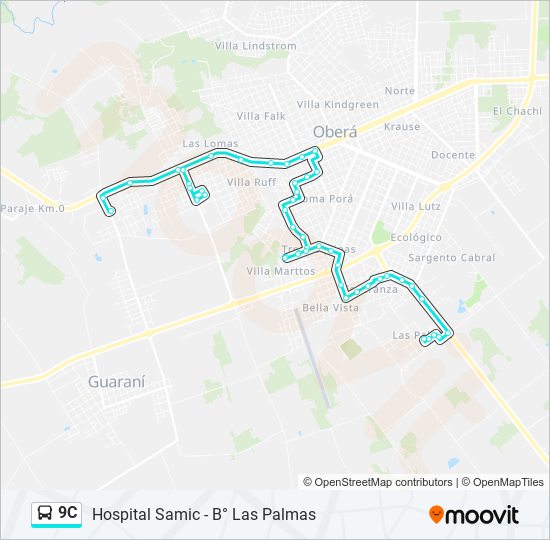 Mapa de 9C de autobús