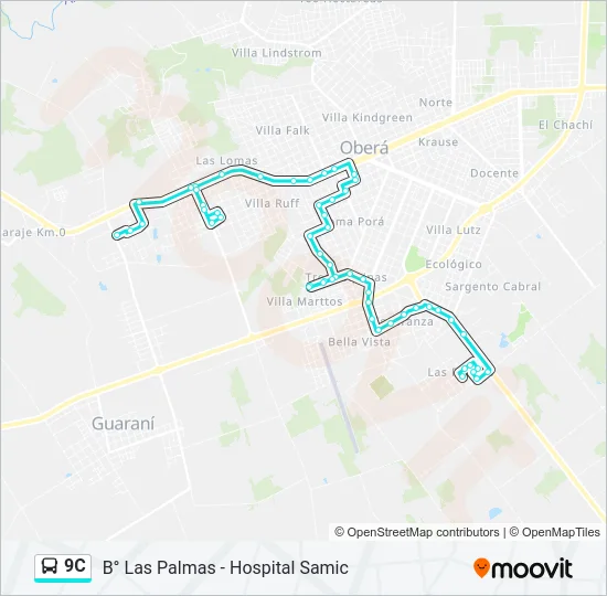 9C Bus Line Map