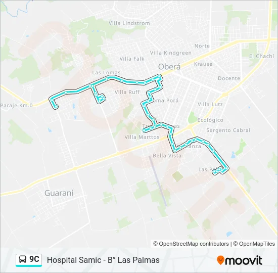 9C Bus Line Map