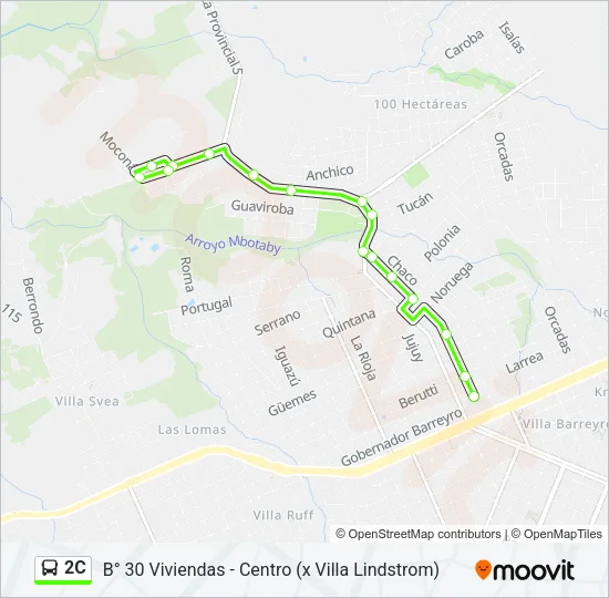 Mapa de 2C de autobús