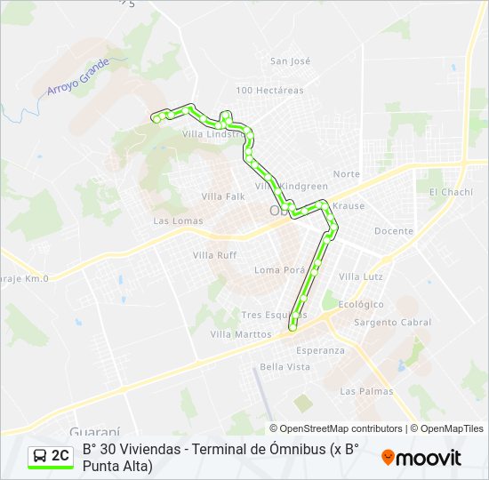 Mapa de 2C de autobús