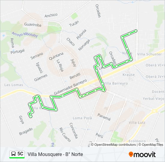 Mapa de 5C de autobús