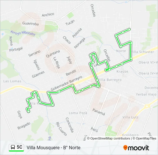 5C Bus Line Map