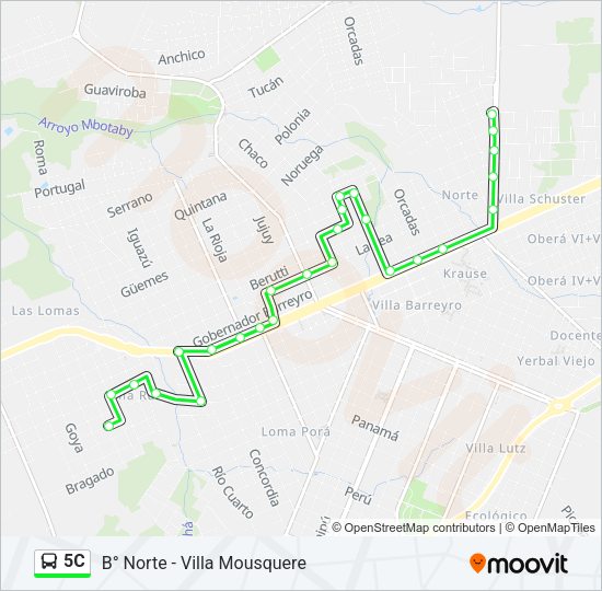 5C Bus Line Map