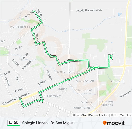 Mapa de 5D de autobús