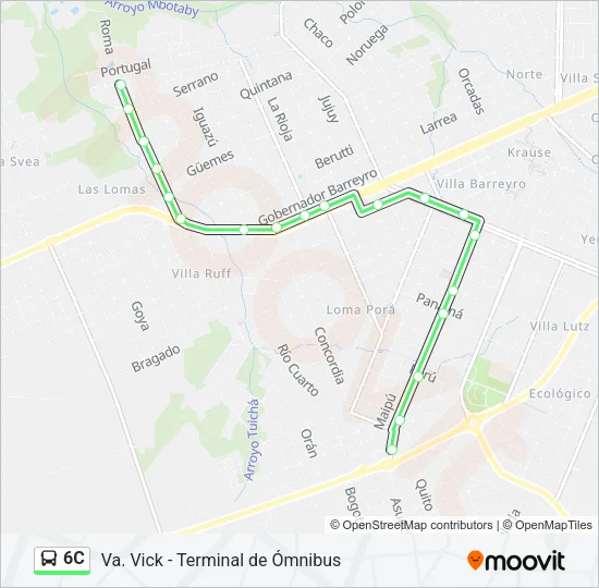 6C Bus Line Map