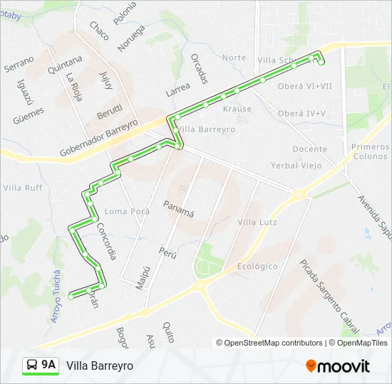9A Bus Line Map