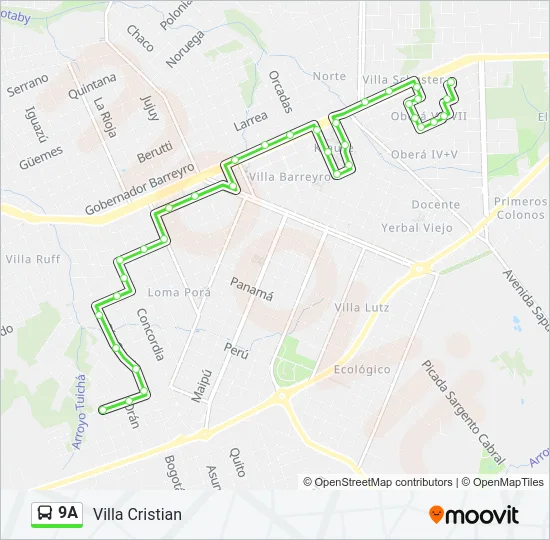 9A Bus Line Map