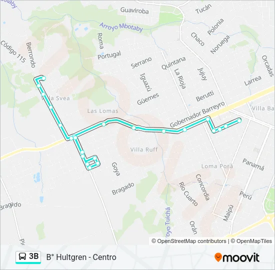 3B Bus Line Map
