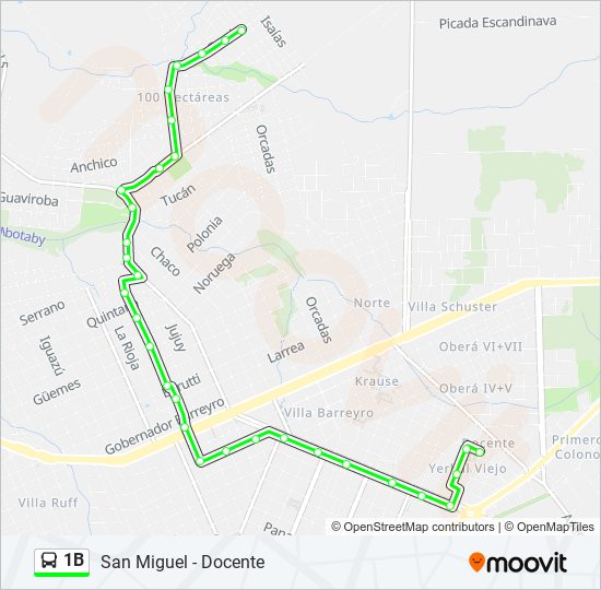 1B bus Line Map