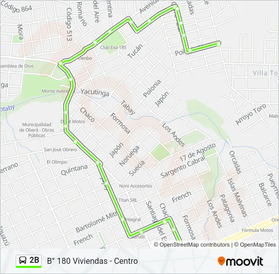2B Bus Line Map