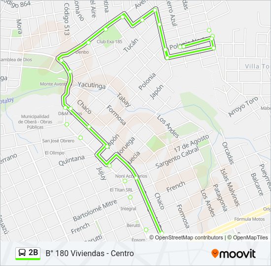 2B Bus Line Map