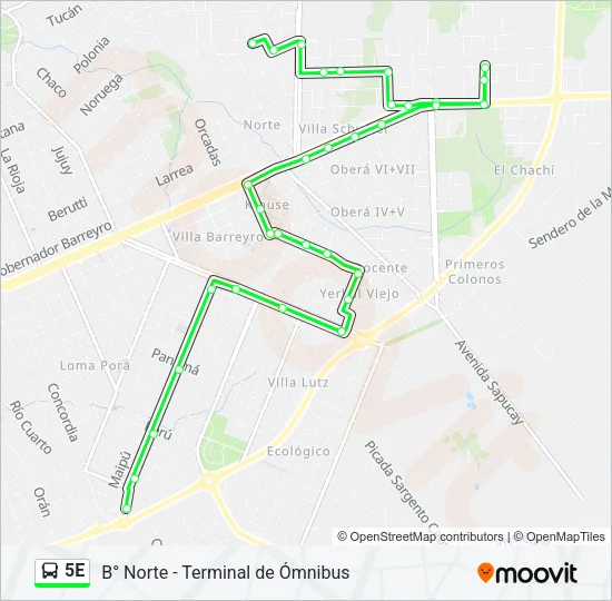 5E Bus Line Map