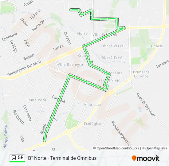 5E Bus Line Map