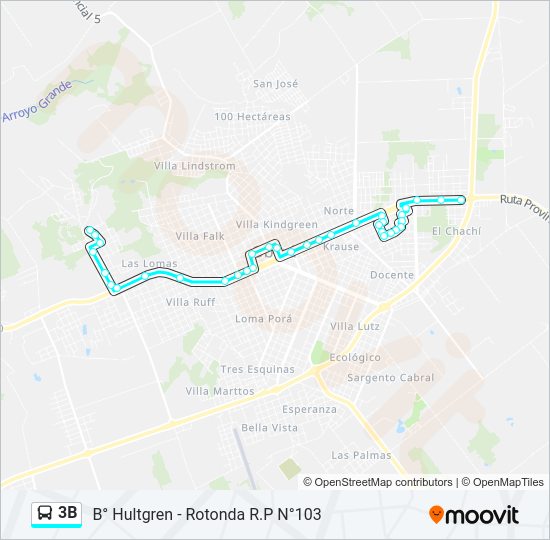 Mapa de 3B de autobús