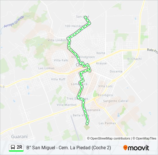 Mapa de 2R de autobús