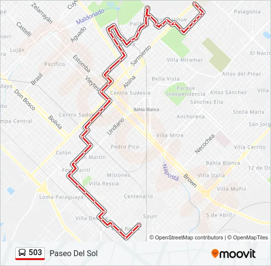 503 Bus Line Map