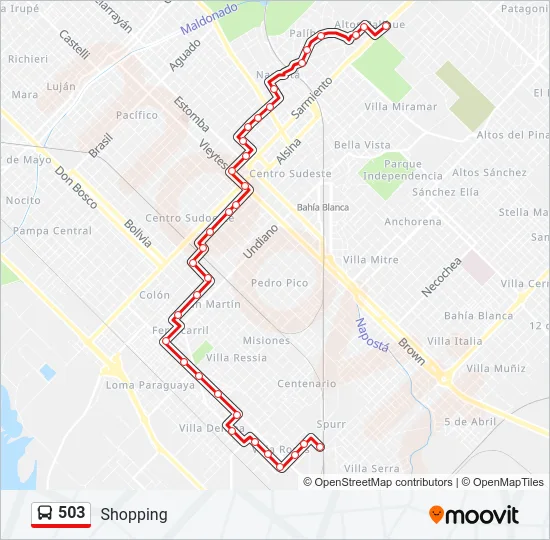 503 Bus Line Map