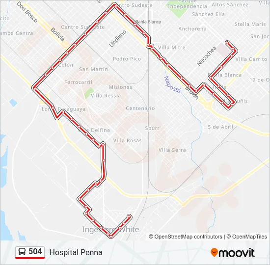 504 Bus Line Map