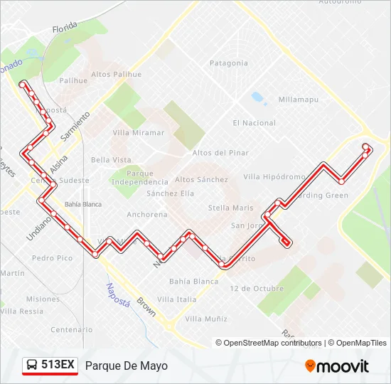 513EX Bus Line Map