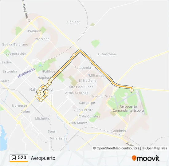 520 Bus Line Map