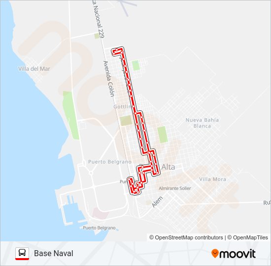 Mapa de 504BIS (PUNTA ALTA) de autobús