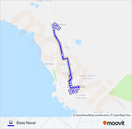 Mapa de 503BIS (PUNTA ALTA) de autobús