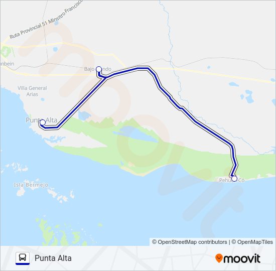 Mapa de 510 (PUNTA ALTA) de autobús
