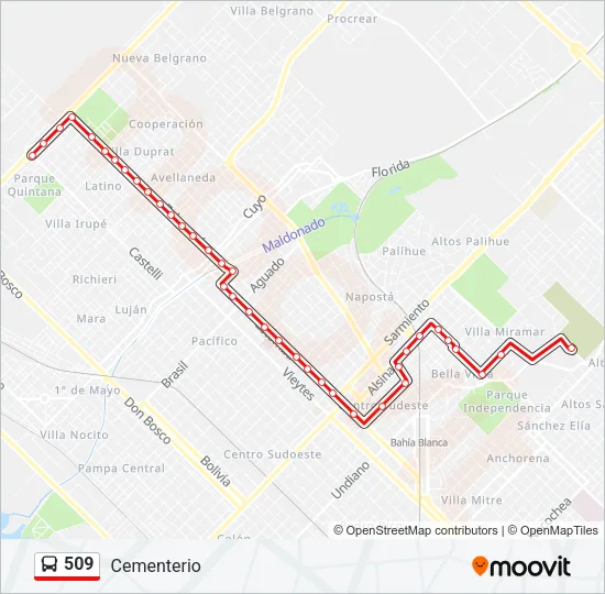 509 Bus Line Map