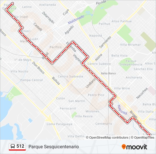 Mapa de 512 de autobús