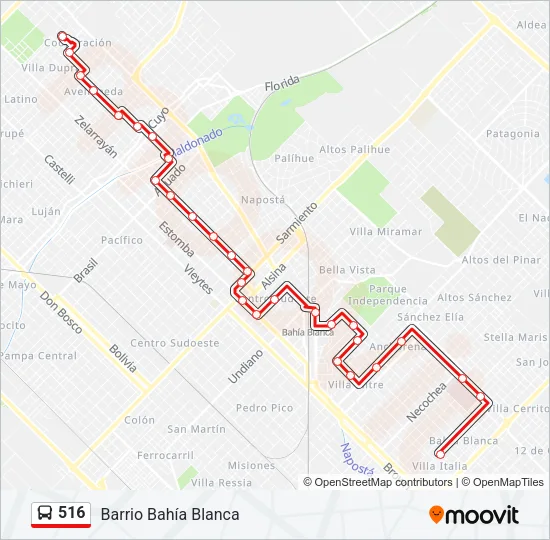 516 Bus Line Map